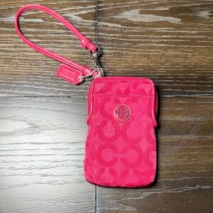 Coach Red Wristlet mini wallet, lip gloss holder, card carrier HOST PICK